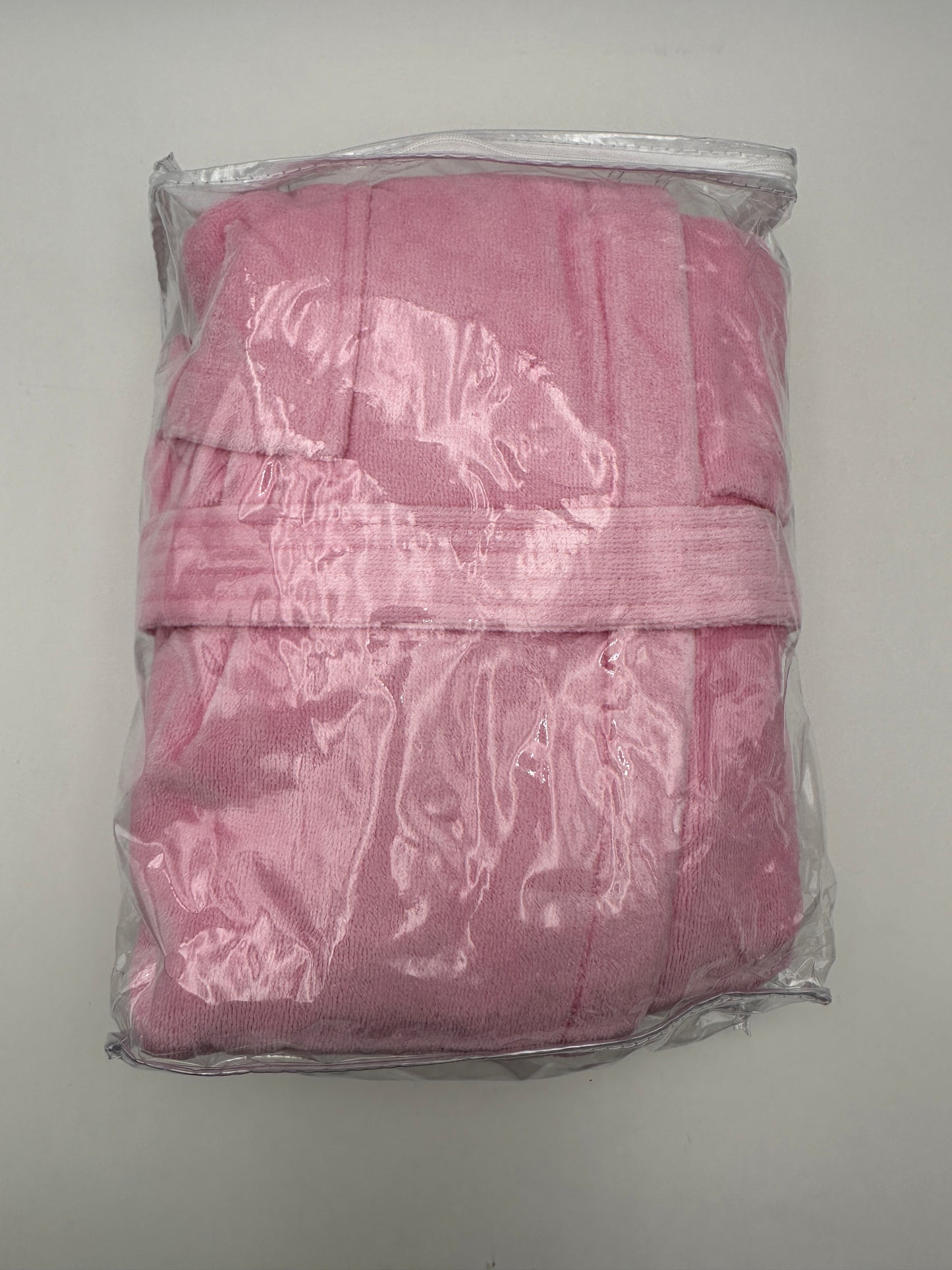 Parador Kids Size L Pink Terry Velour Hooded Robe Cover Up, new in package
