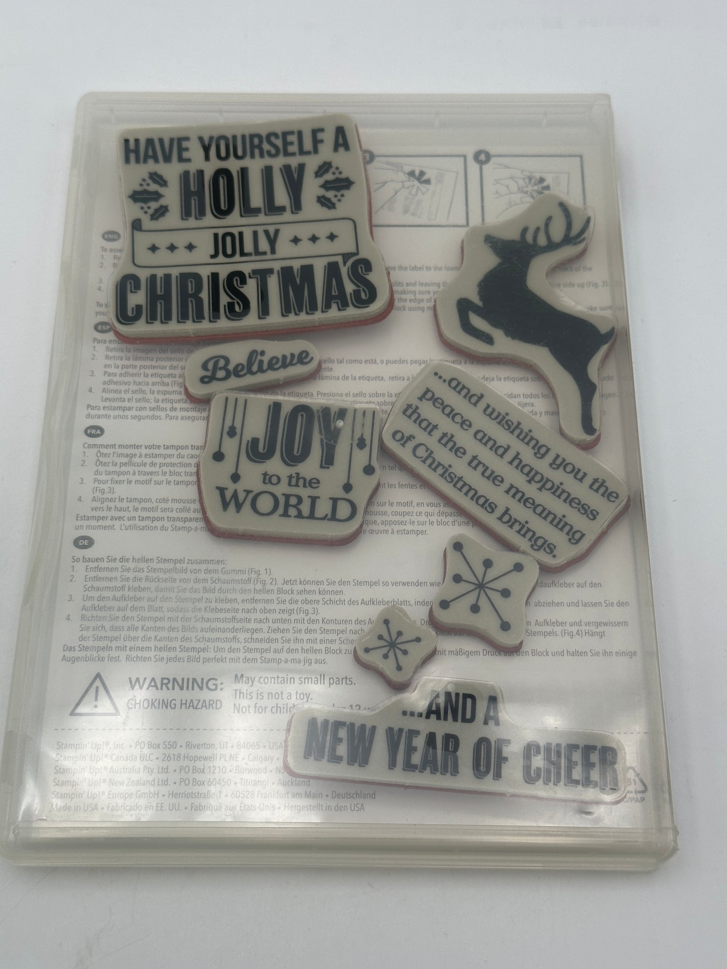 Stampin' Up! Jolly Christmas Cling Stamp Set, retired