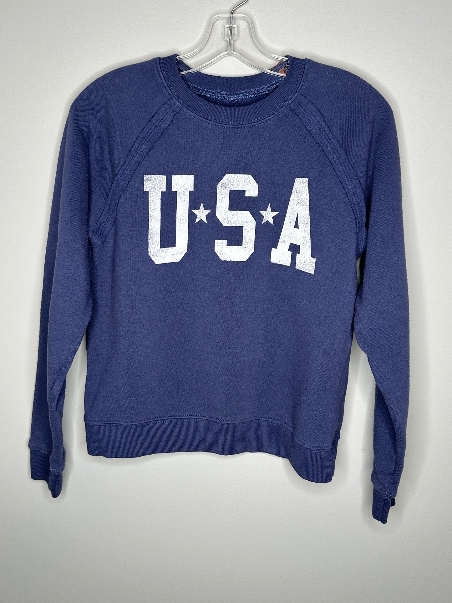 Grayson/Threads Size S Blue "USA" Fleece Top Sweatshirt