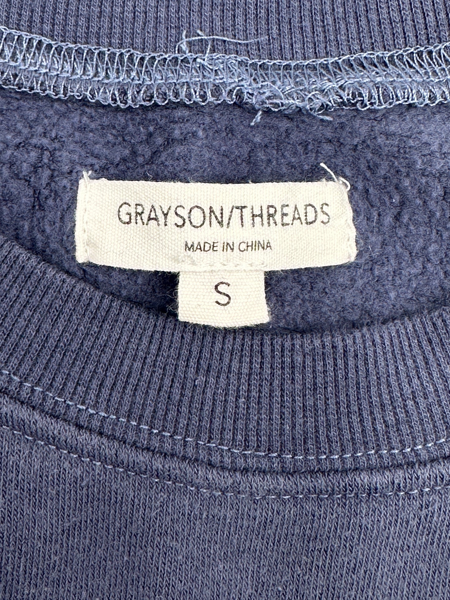 Grayson/Threads Size S Blue "USA" Fleece Top Sweatshirt