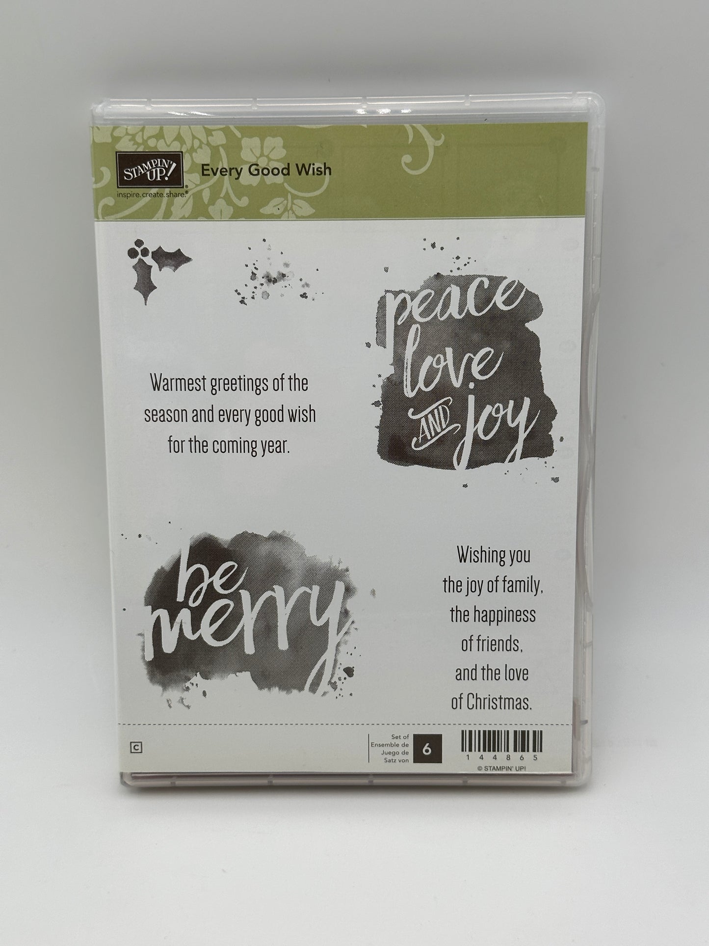 Stampin' Up! Every Good Wish Cling Stamp Set, retired