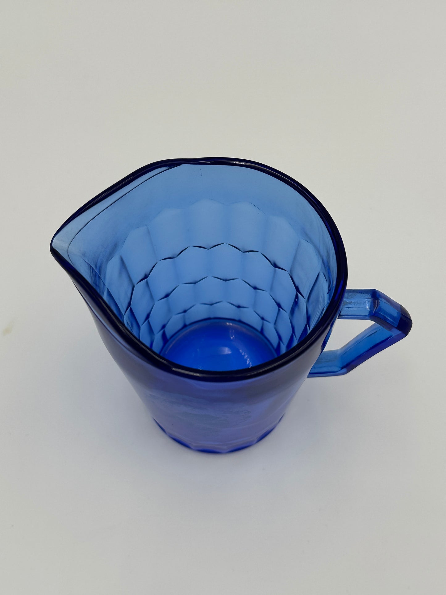 Cobalt Blue Glass Vintage Shirley Temple Collectable Milk Pitcher