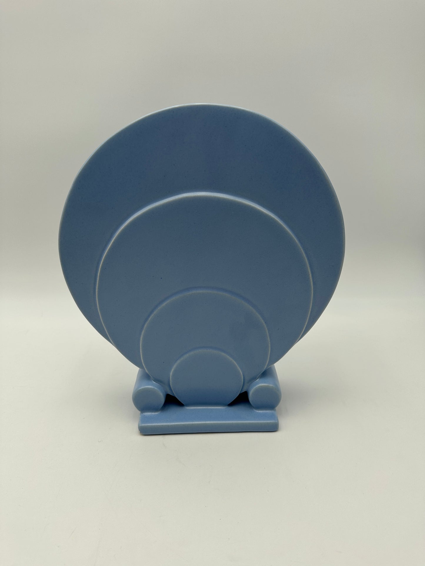 Light Blue Vintage Round Ceramic Pottery Vase