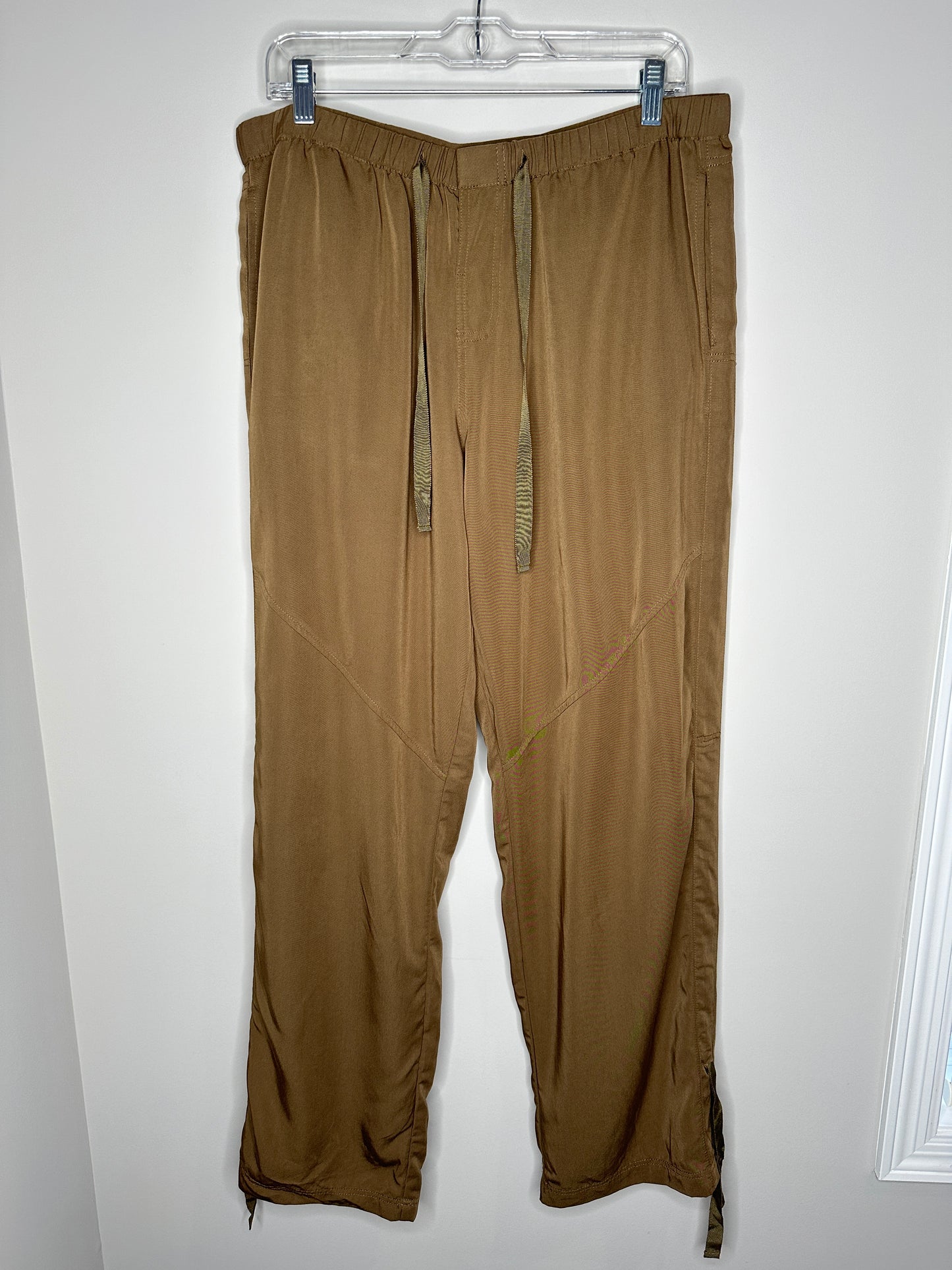 Belle Gray by Lisa Rinna Size L Taupe Light Brown Elastic Waist Pants