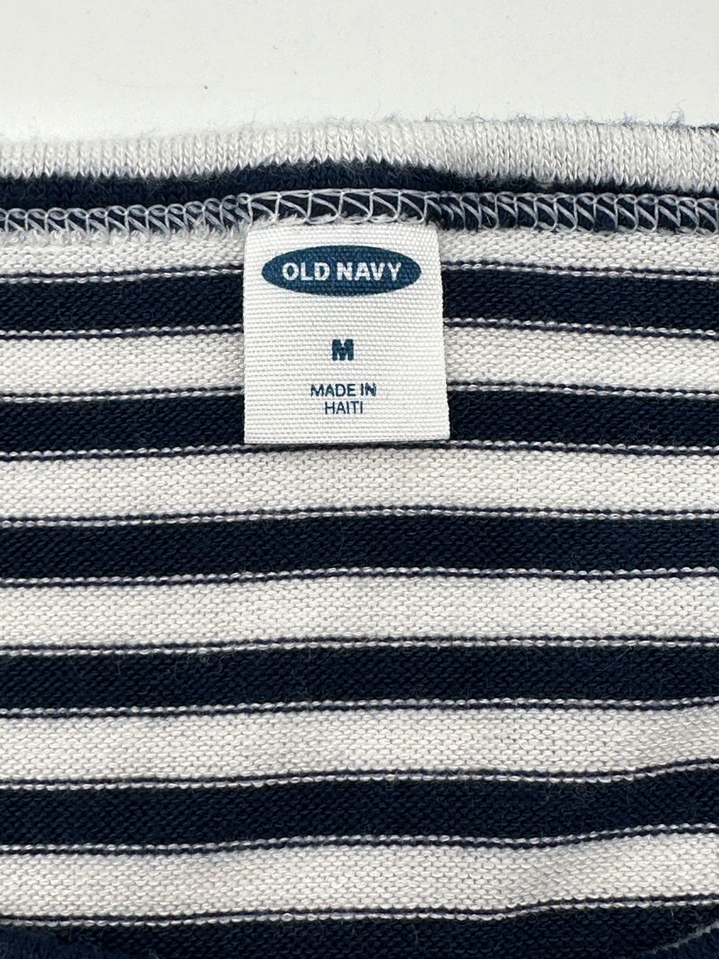 Old Navy Size M Navy Blue & White Striped Long Sleeve Tee Sweater