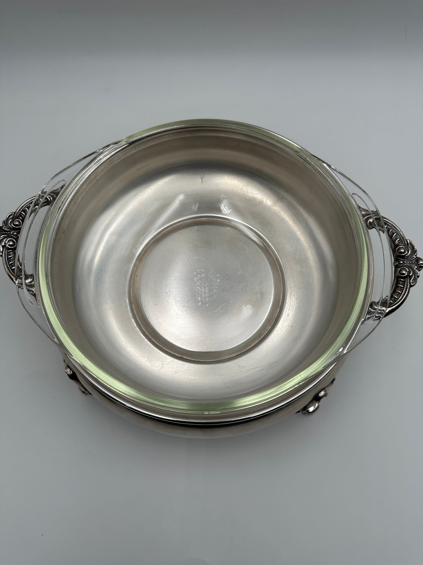 Poole Silver-Plated Round Covered Footed Casserole Dish