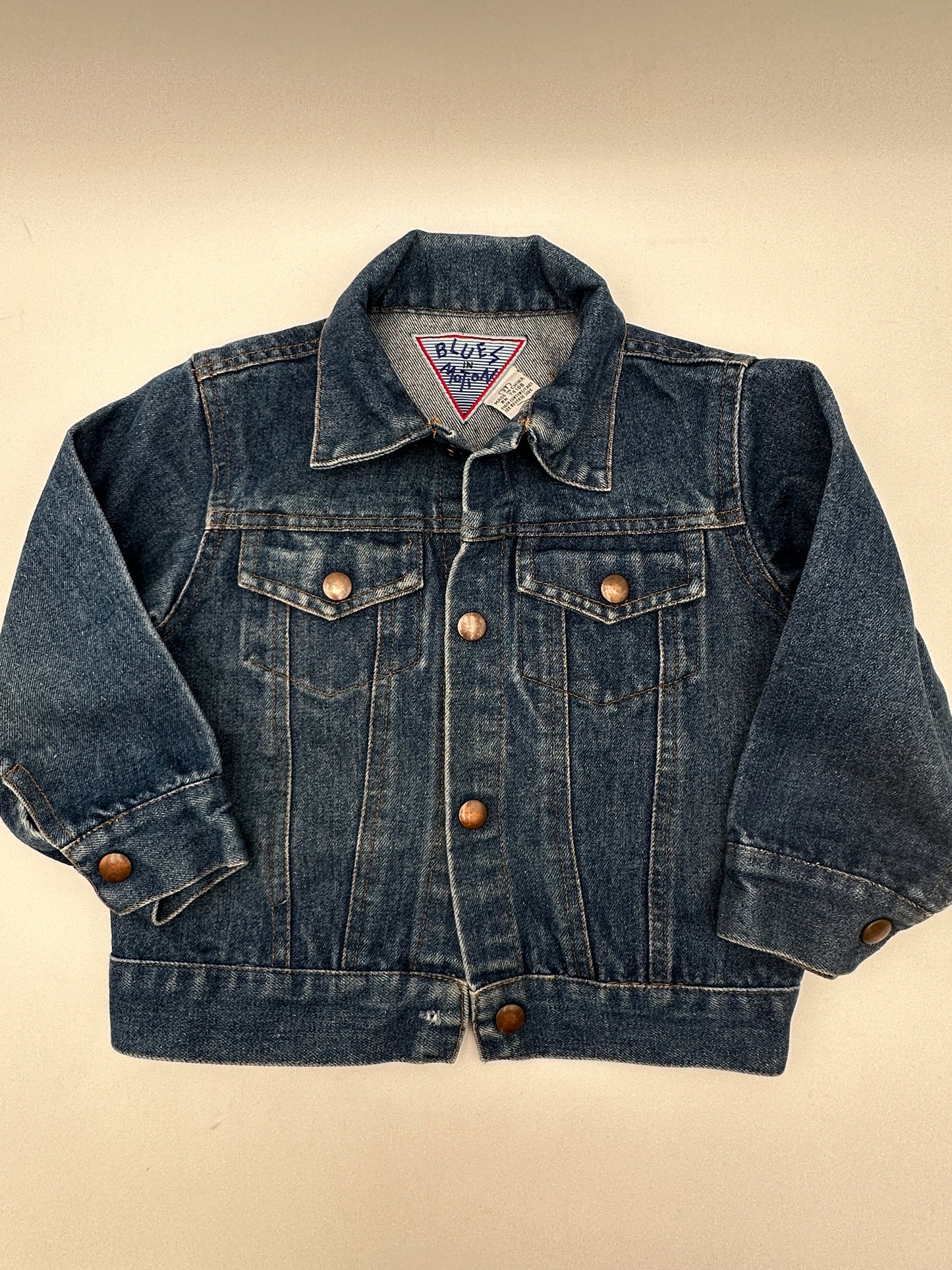 Blues in Motion Unisex Toddler Size 3T Blue Medium Wash Vintage Denim Jacket