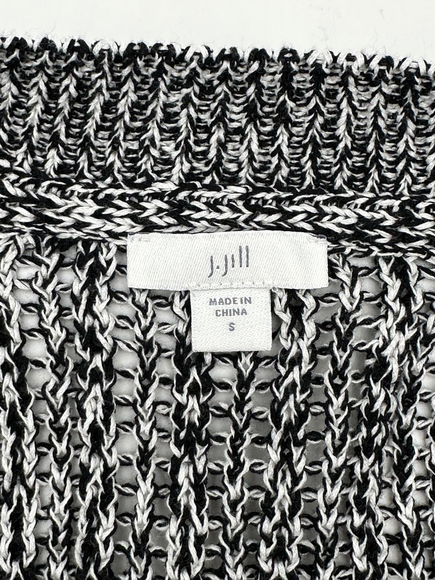 J.Jill Size S Black & White V-Neck Cardigan Sweater (runs large)