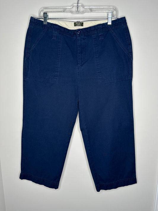 Eddie Bauer Size 12 Navy Blue Vashon Fit Capris Capri Pants