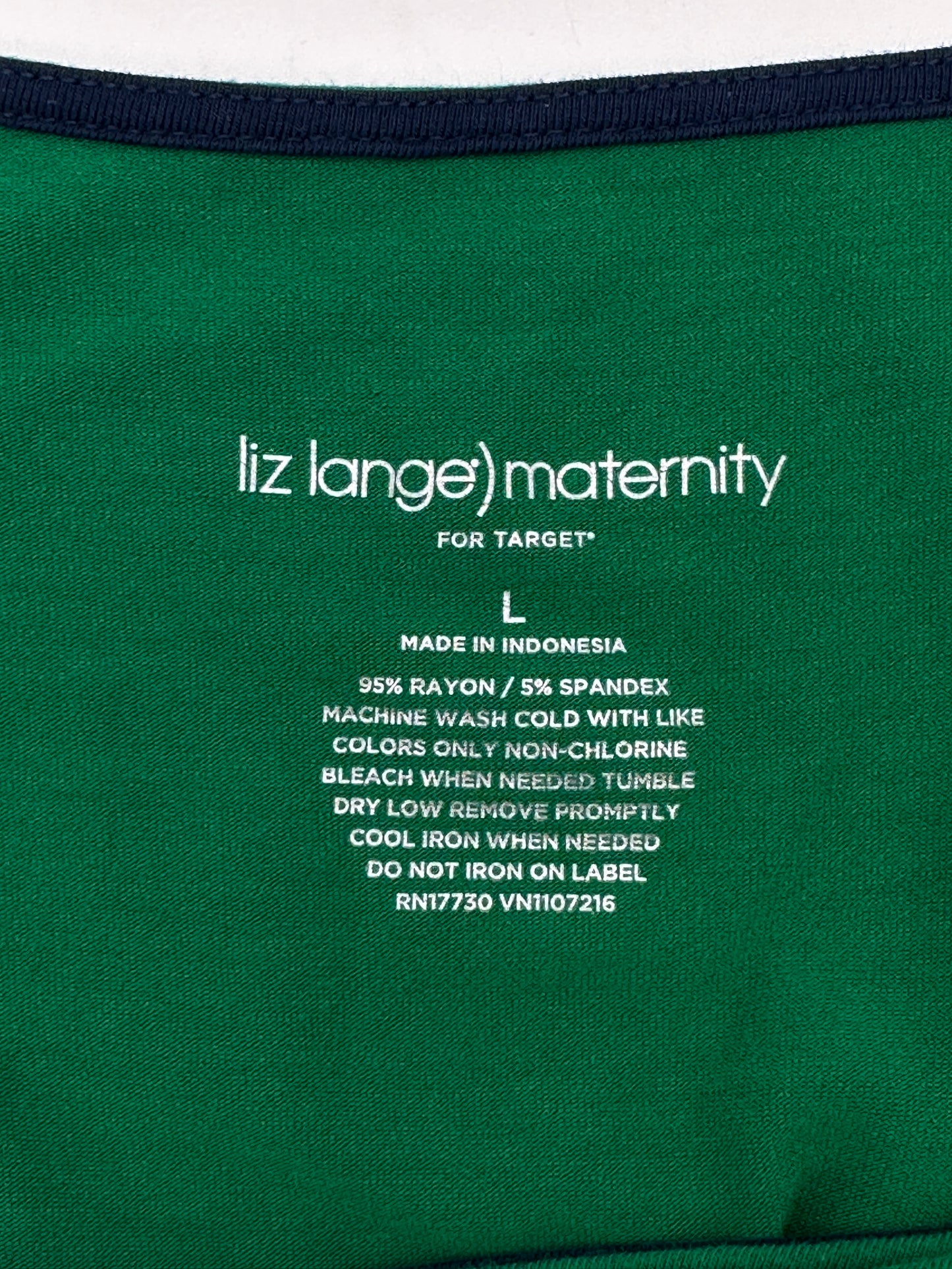 Liz Lange Maternity Size L Green Short Cap Sleeve Dress