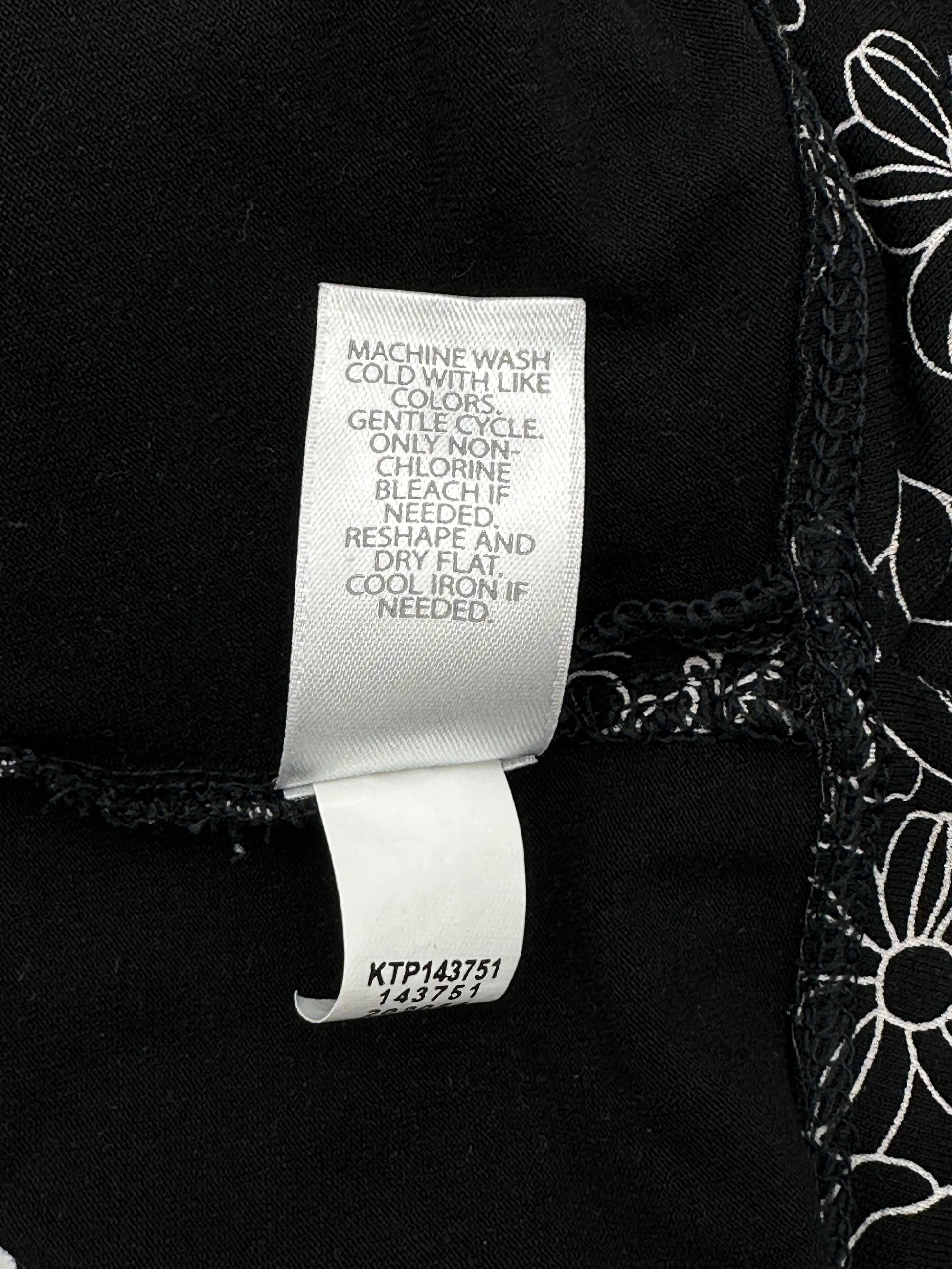 J.Jill Wearever Collection Dress Black White Print Size Medium