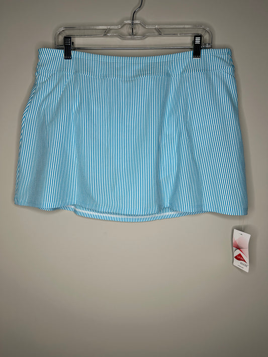 Lands' End Size 16W Turquoise Stripe Swim Skirt Swim Bottoms, new/NWT