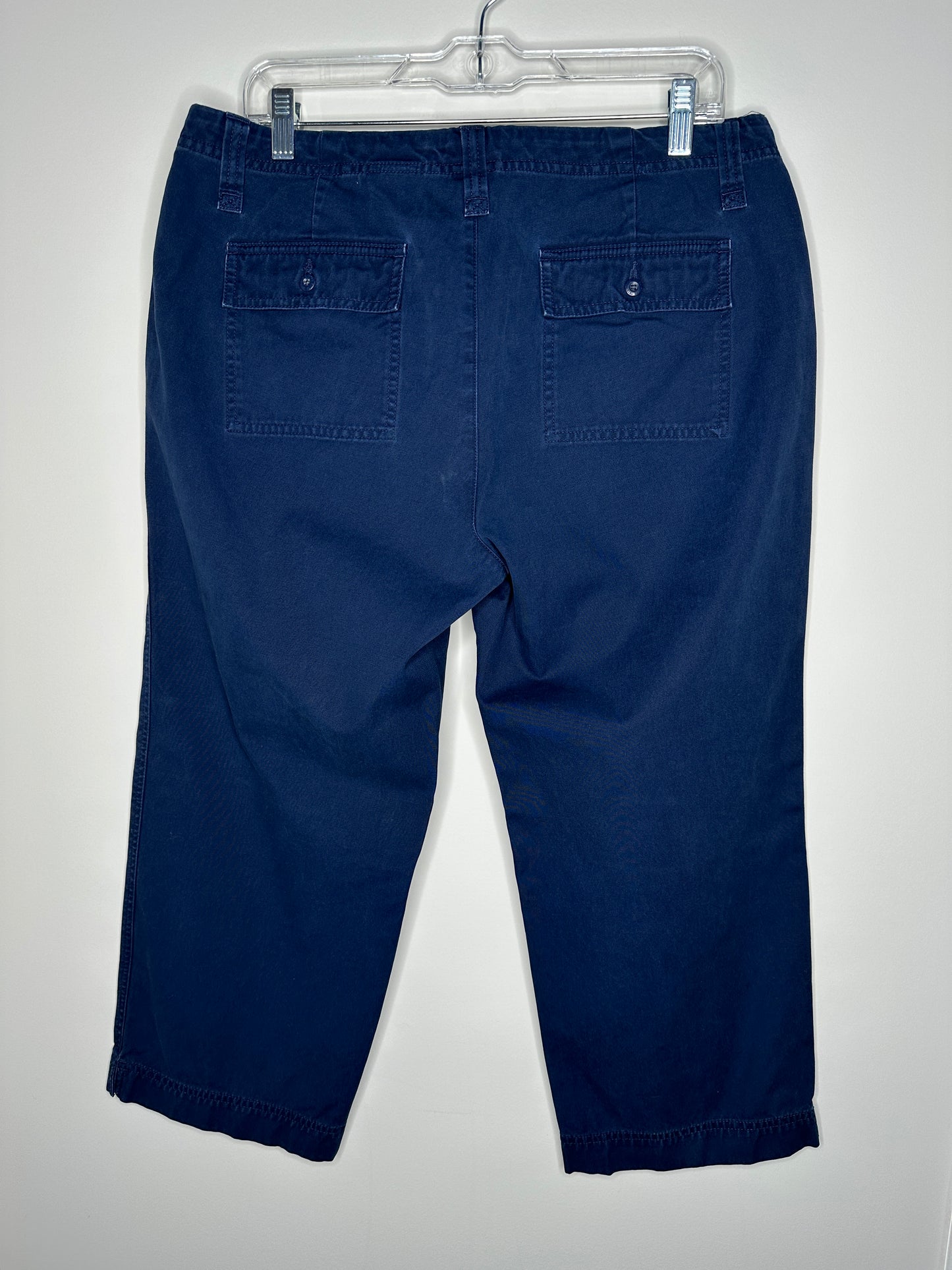 Eddie Bauer Size 12 Navy Blue Vashon Fit Capris Capri Pants