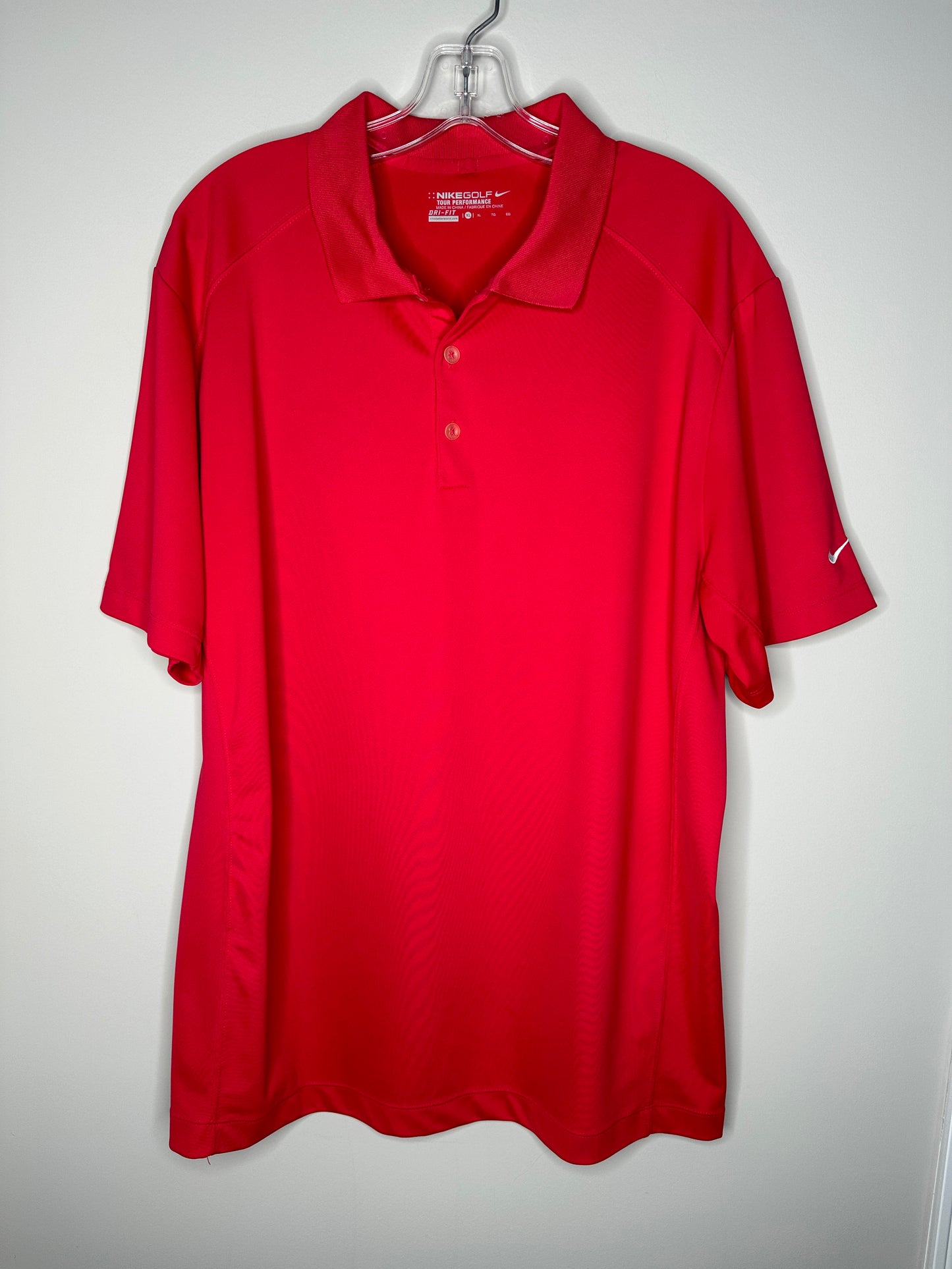 Nike Golf Size XL Red Tour Performance Dri-Fit Polo Shirt