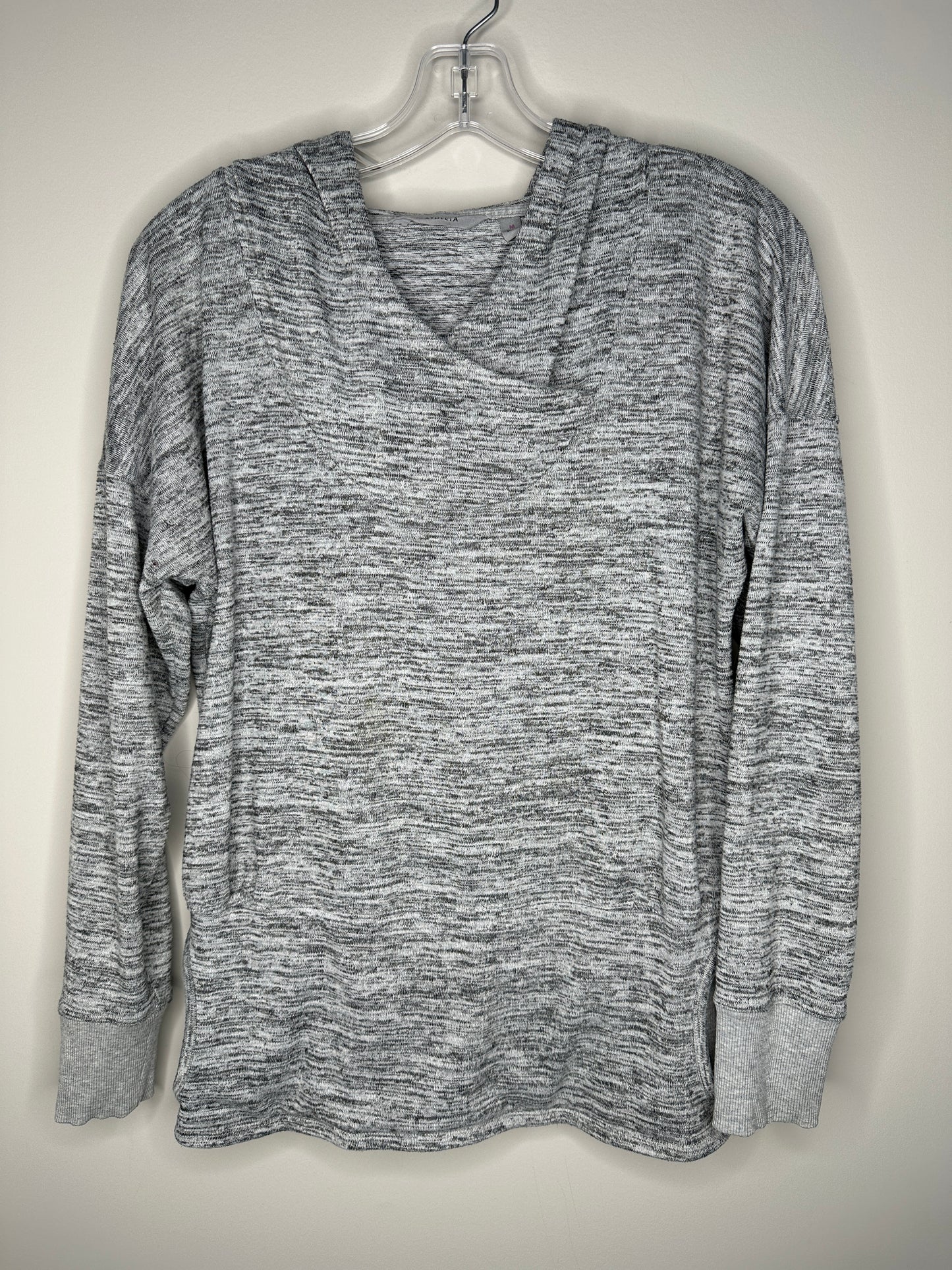 Athleta Size M Heather Grey Batwing & Robin Pullover Hooded Sweatshirt Sweater