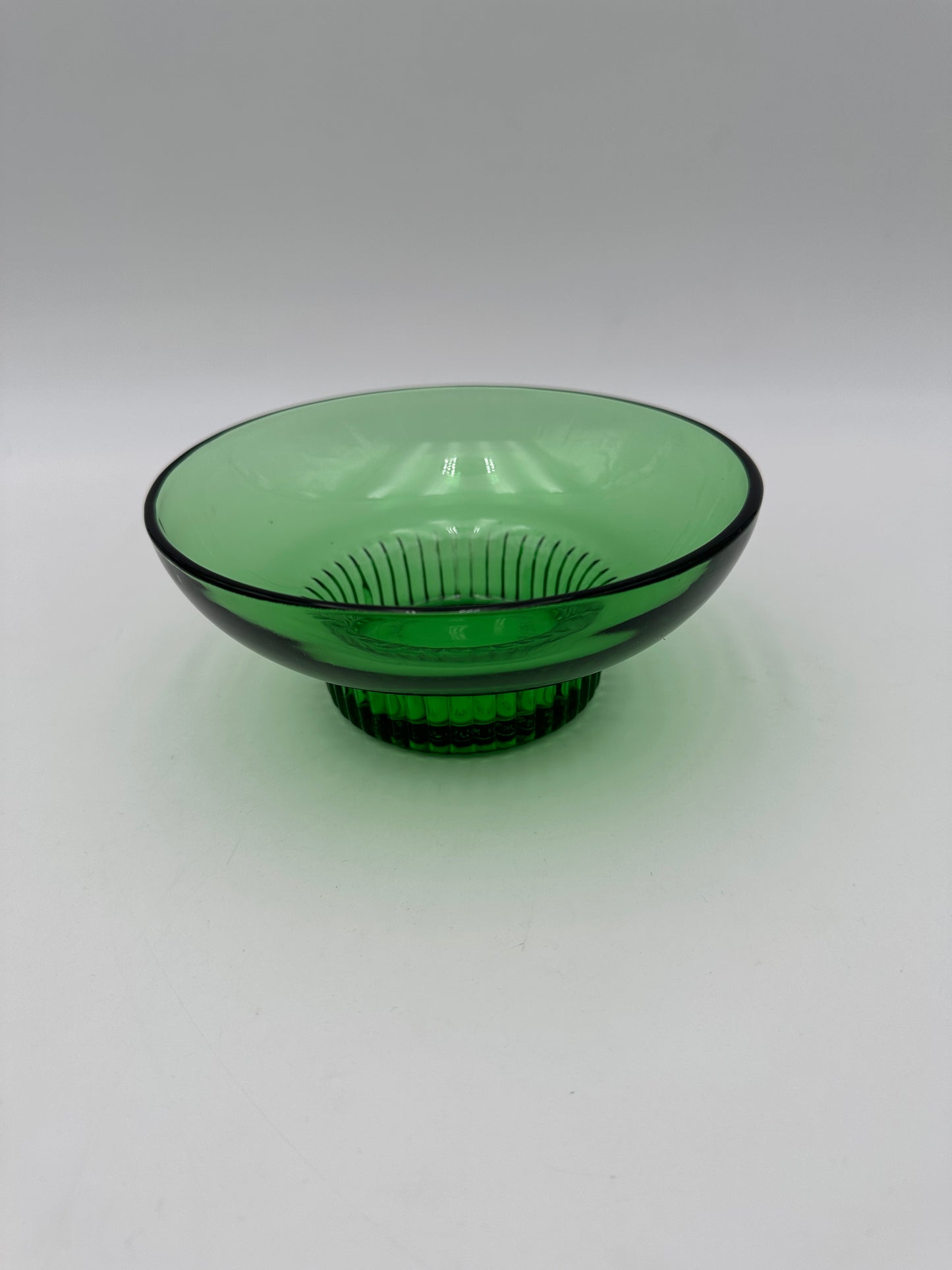 A.L. Randall Emerald Green Vintage Round Footed Bowl Candy Dish
