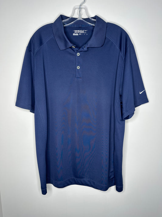 Nike Golf Size XL Navy Blue Tour Performance Dri-Fit Polo Shirt