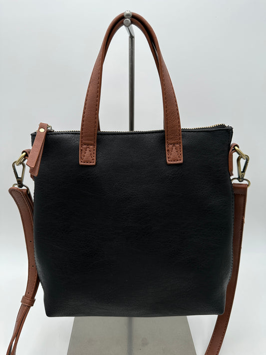 Antik Kraft Black w/Brown Handles Bree Crossbody Purse Shoulder Bag