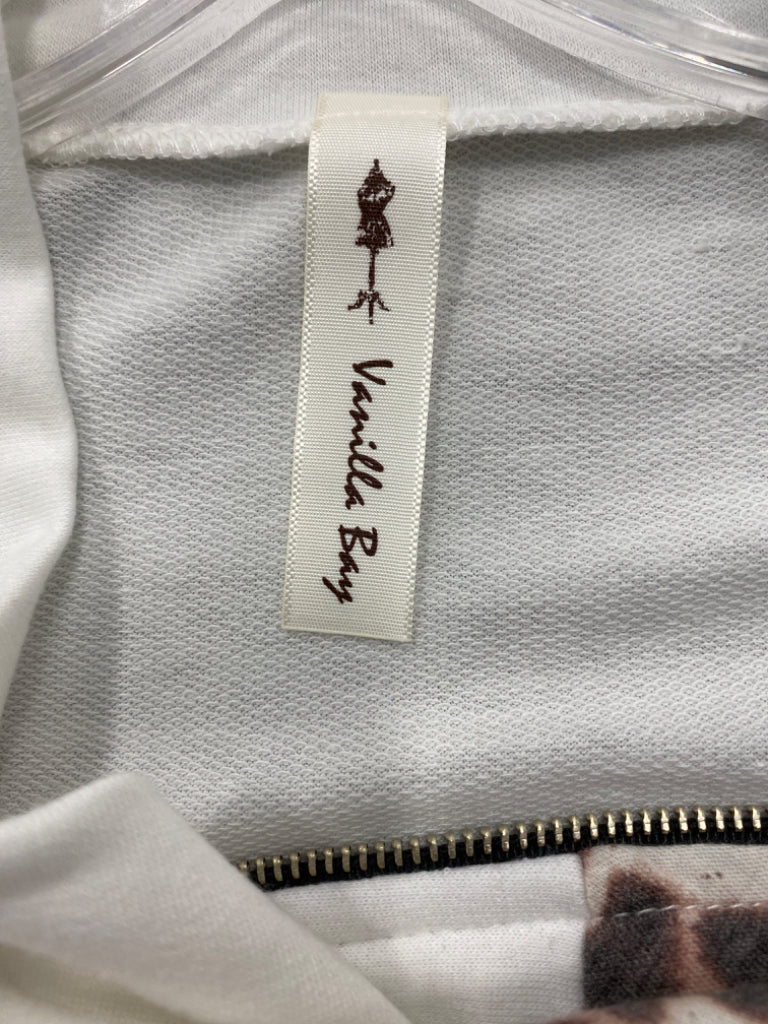 Vanilla Bay Size L White w/Animal Print Long Sleeve Top