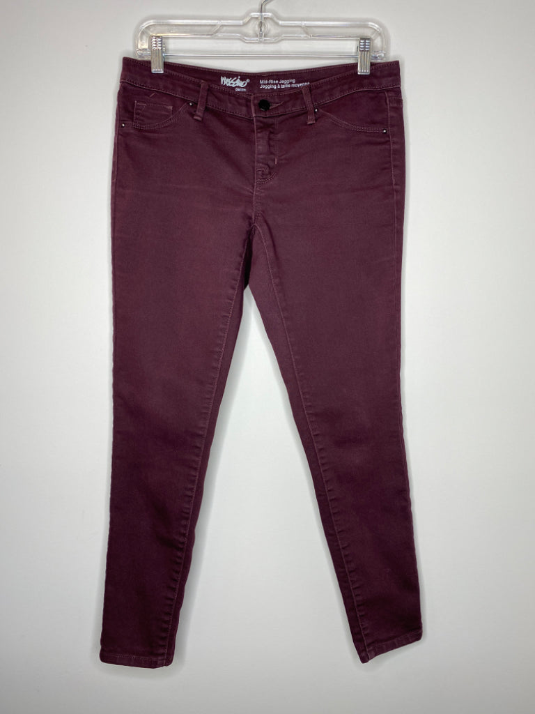 Mossimo Size 4/27 Burgundy Mid-Rise Jegging