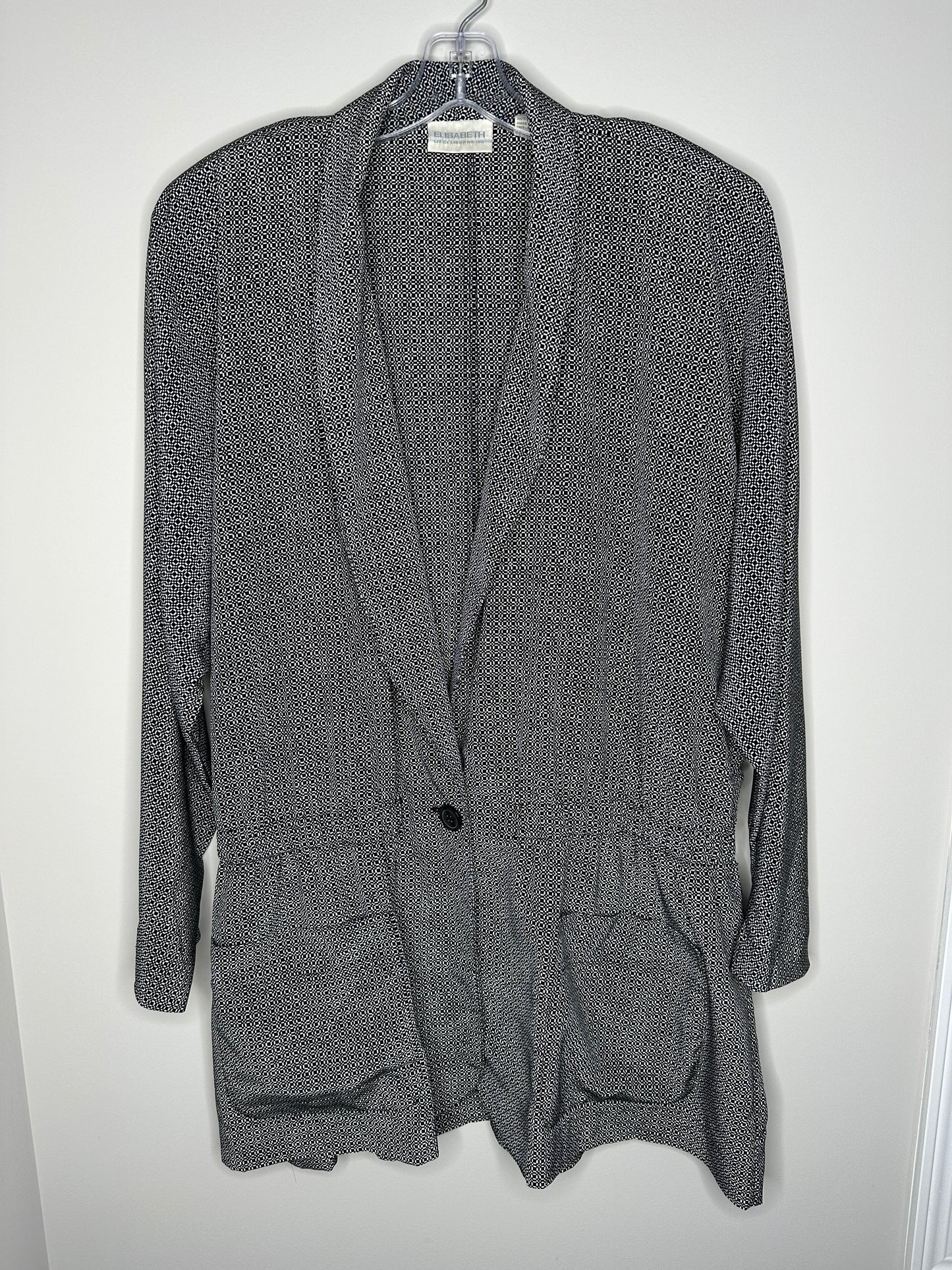 Elisabeth Size 22 Black & White Lightweight Blazer Jacket Overpiece