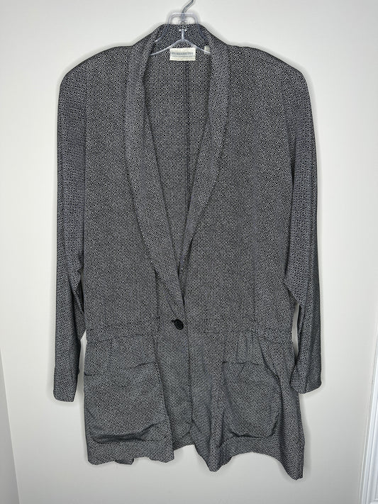 Elisabeth Size 22 Black & White Lightweight Blazer Jacket Overpiece