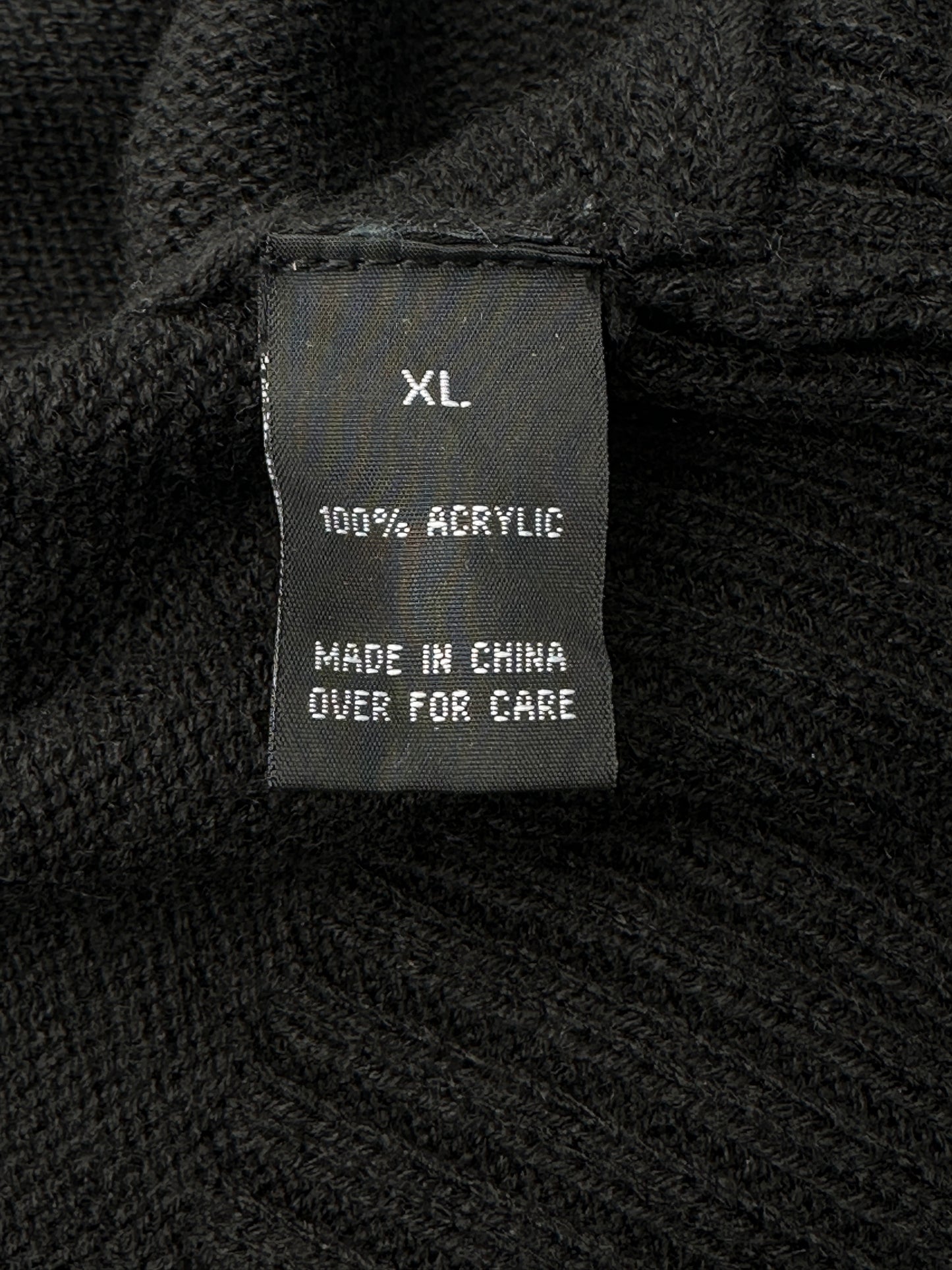 AGB Size XL Black w/Silver Half Sleeve Open Cardigan Sweater