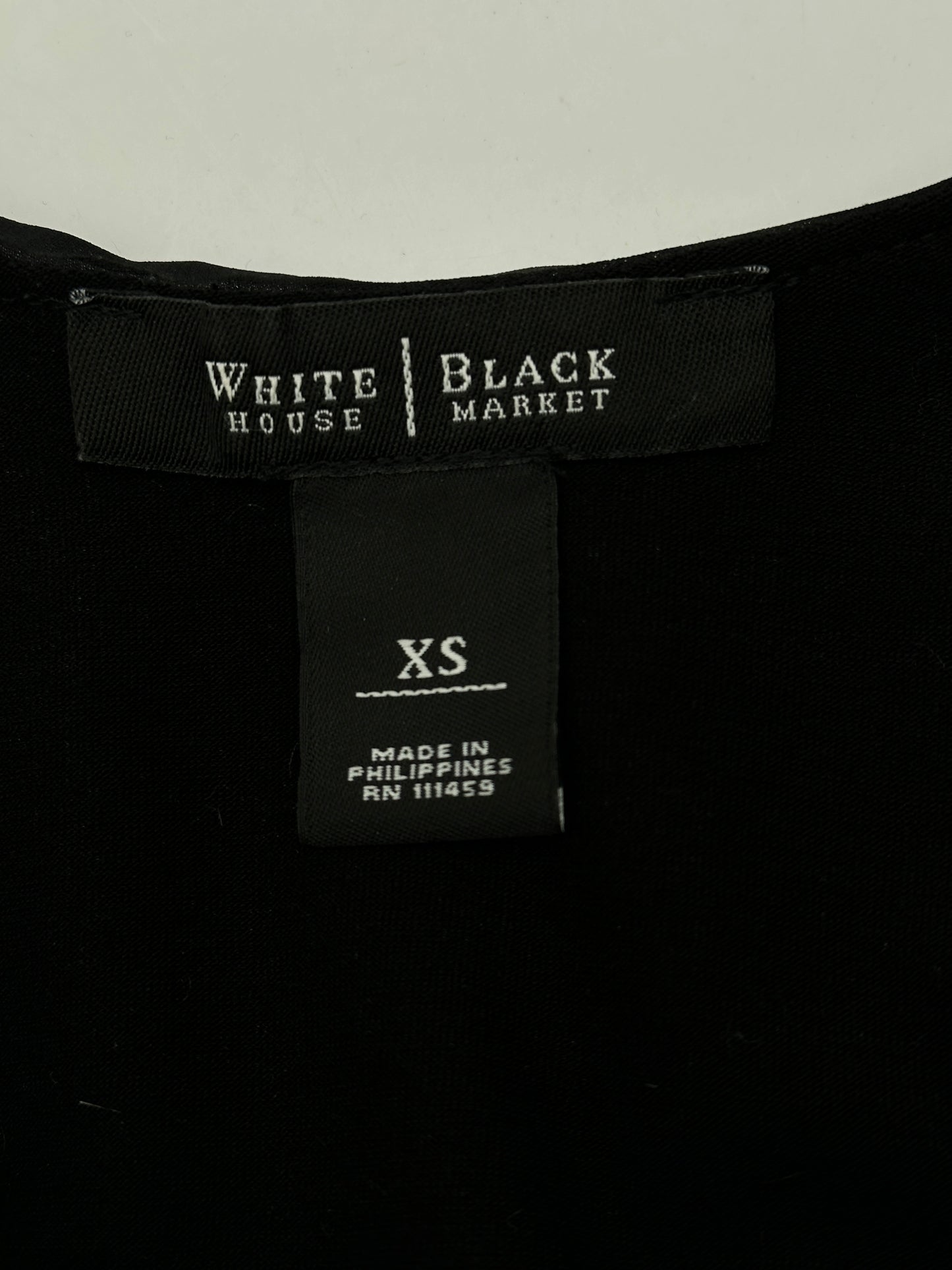 White House Black Market Size XS Black Short Sleeve Ruffle Dress
