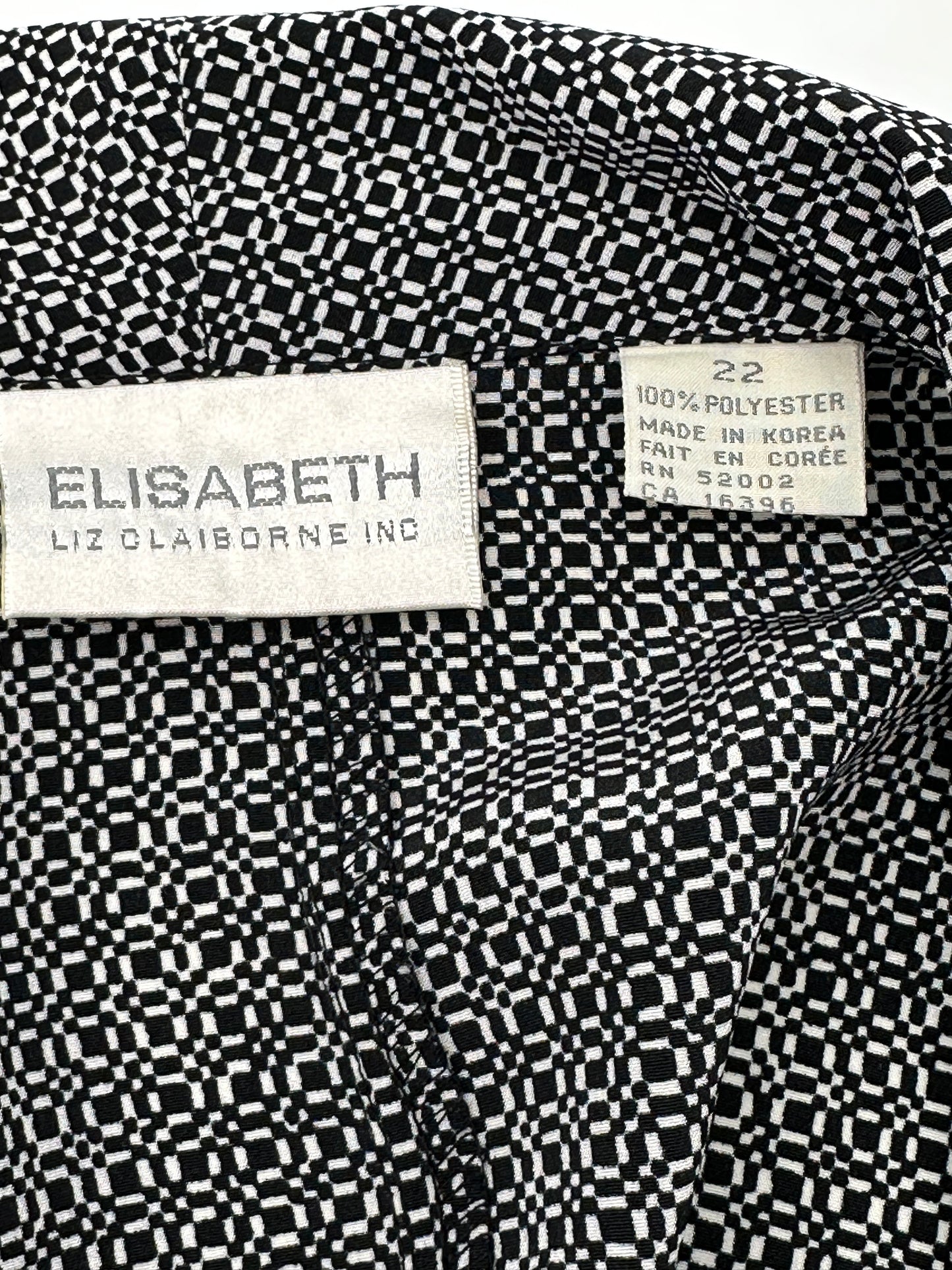 Elisabeth Size 22 Black & White Lightweight Blazer Jacket Overpiece