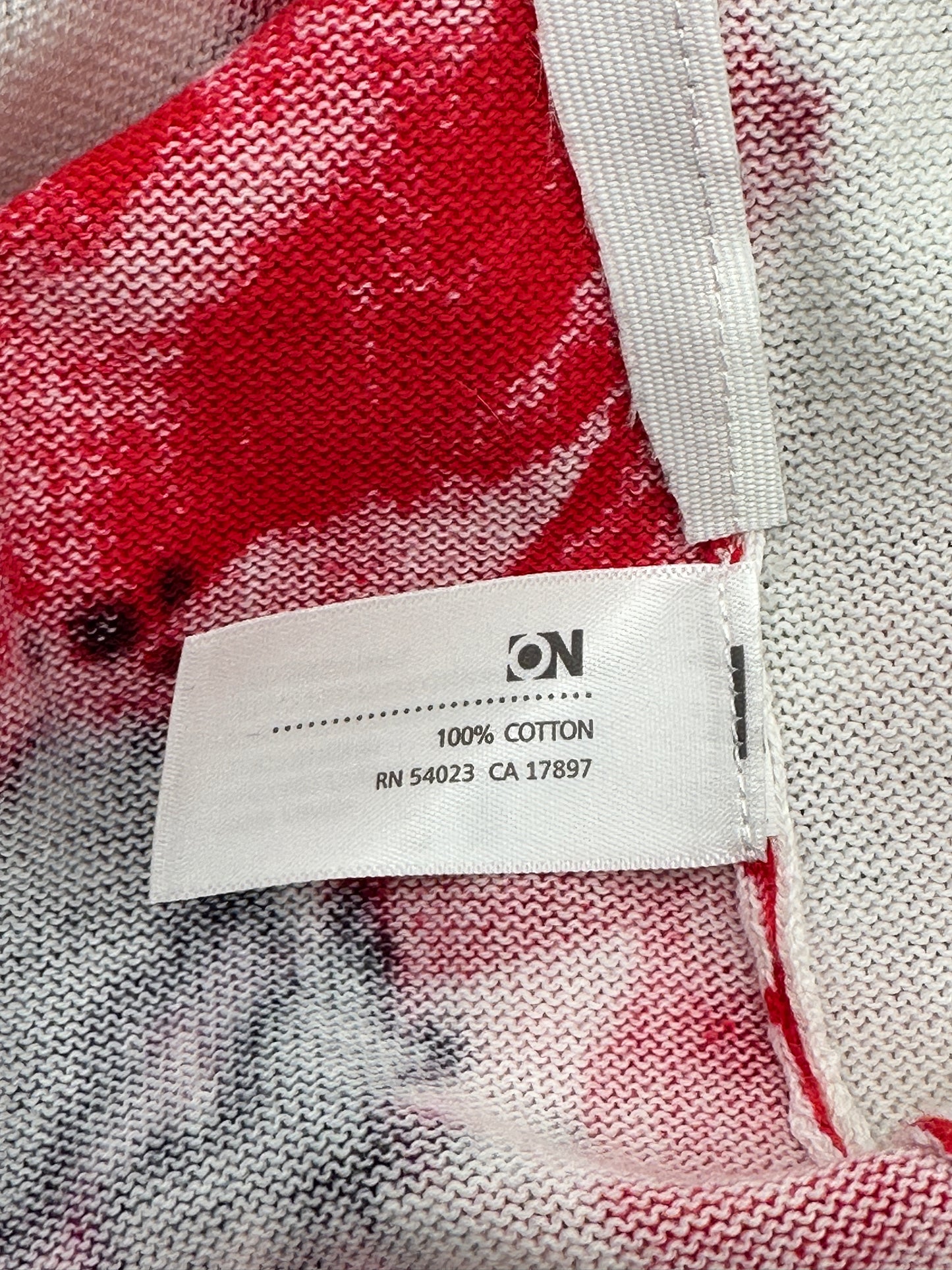 Old Navy Size XS White w/Red Poppies Button-Up Cardigan Sweater, EUC