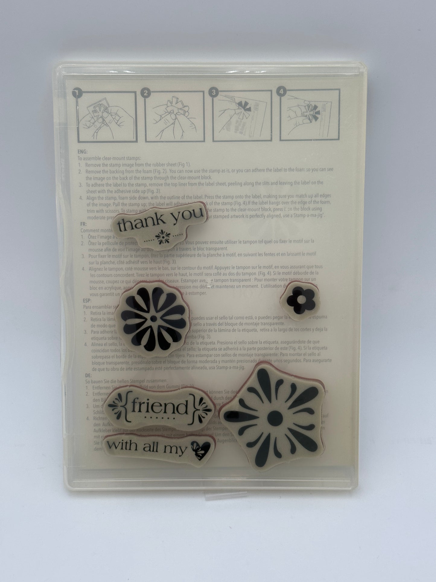Stampin' Up! With All My Heart Cling Stamp Set, EUC - retired