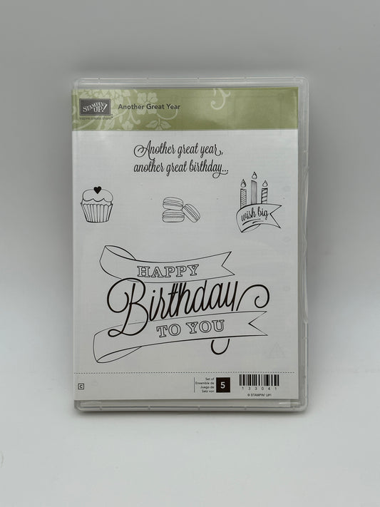 Stampin' Up! Another Great Year Cling Stamp Set, EUC - retired