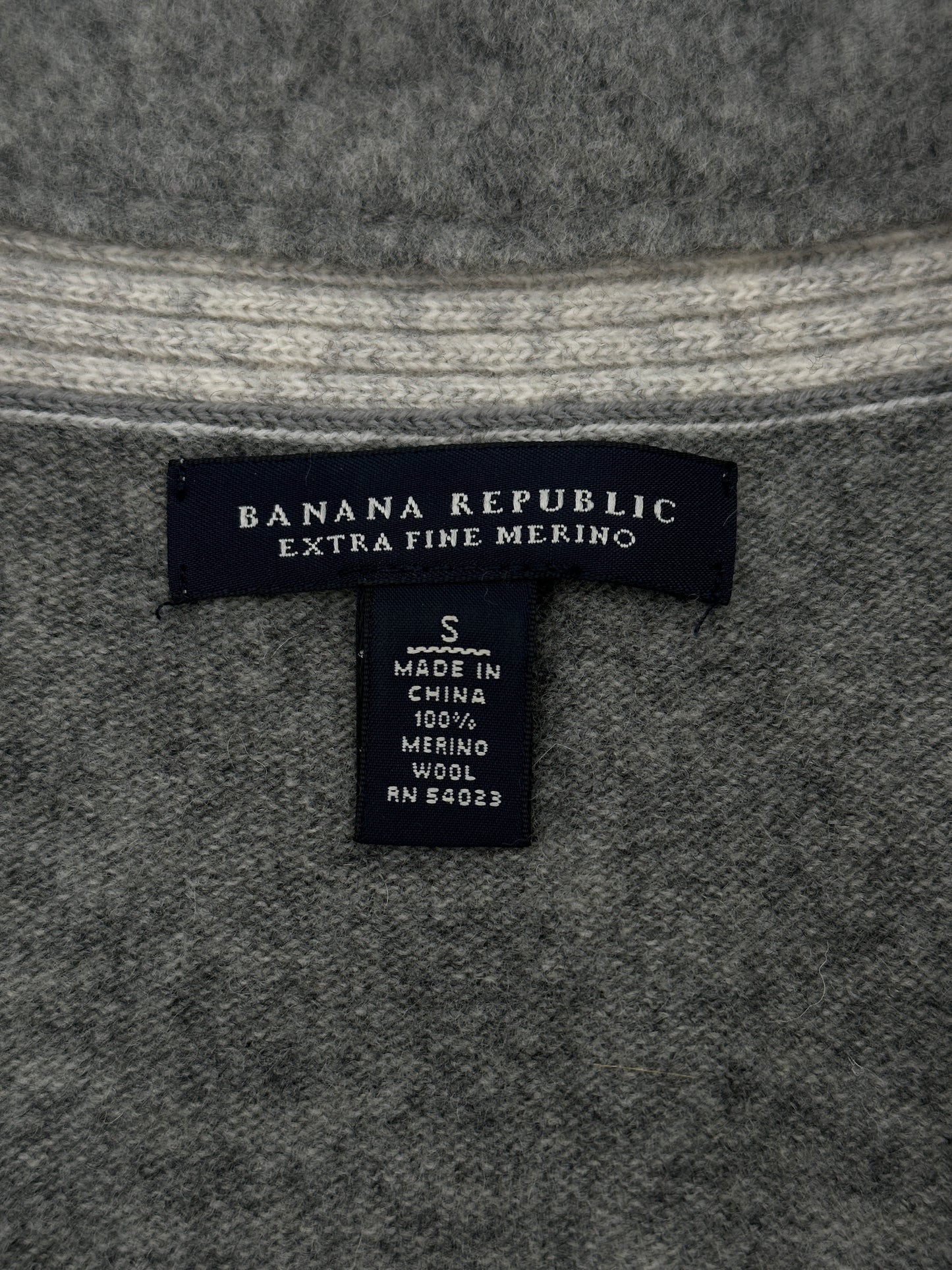 Banana Republic Size S Gray Button-Up V-Neck Wool Cardigan Sweater