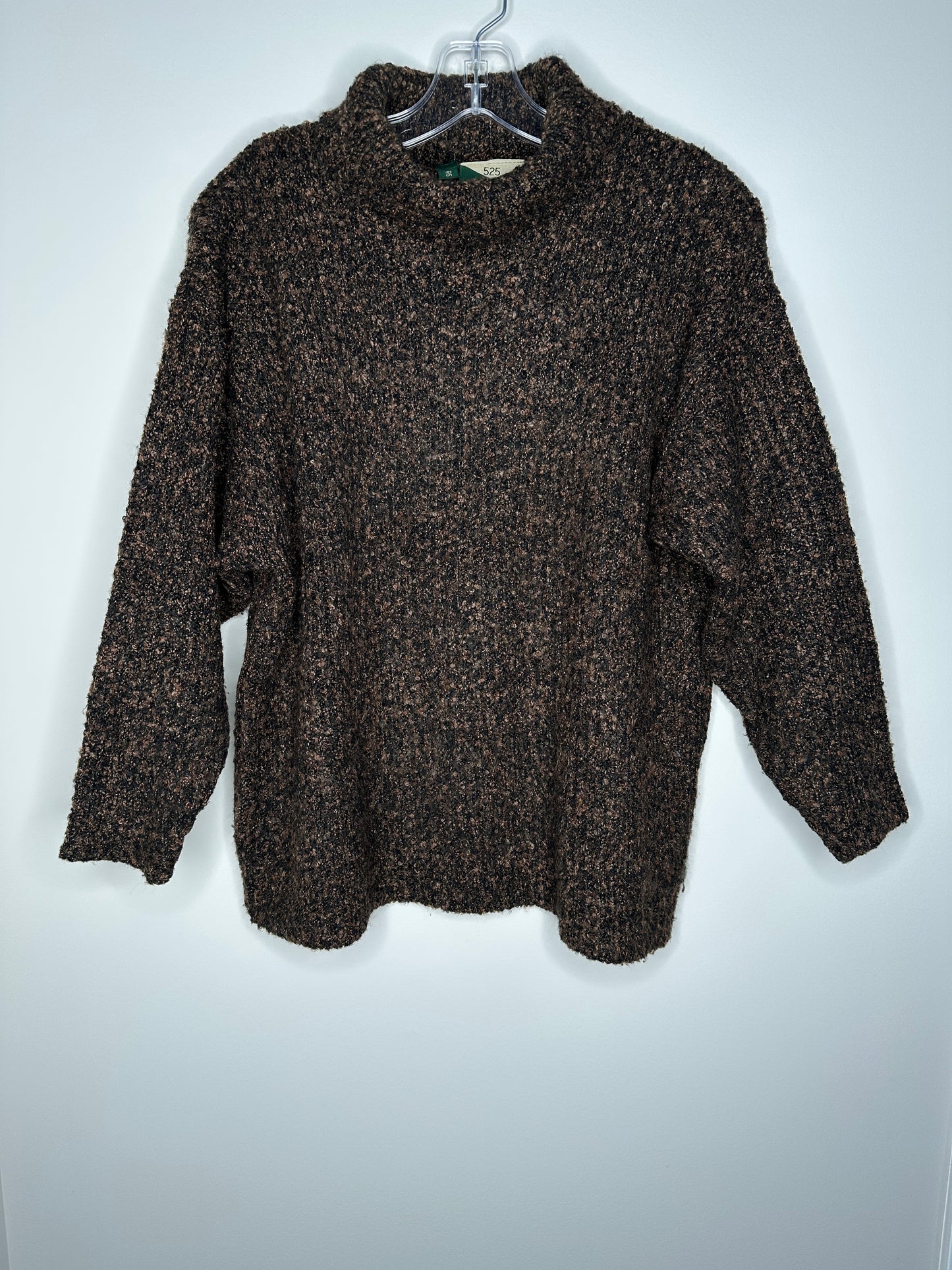 525 Bergdorf Goodman Size P/S Black & Brown Turtleneck Sweater (runs large - please see meas.)