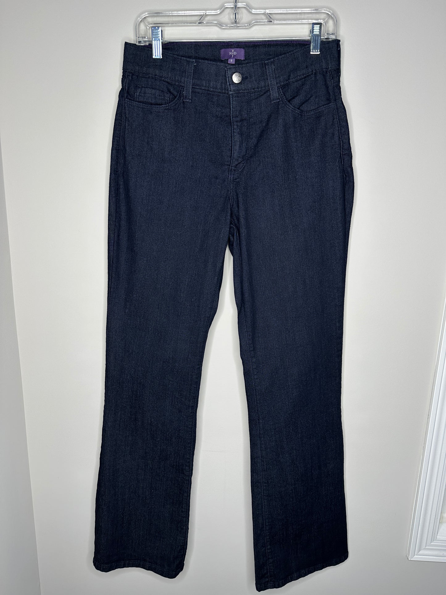 NYDJ Not Your Daughter's Jeans Size 8 Blue Dark Wash Boot Cut Jeans, new/NWOT