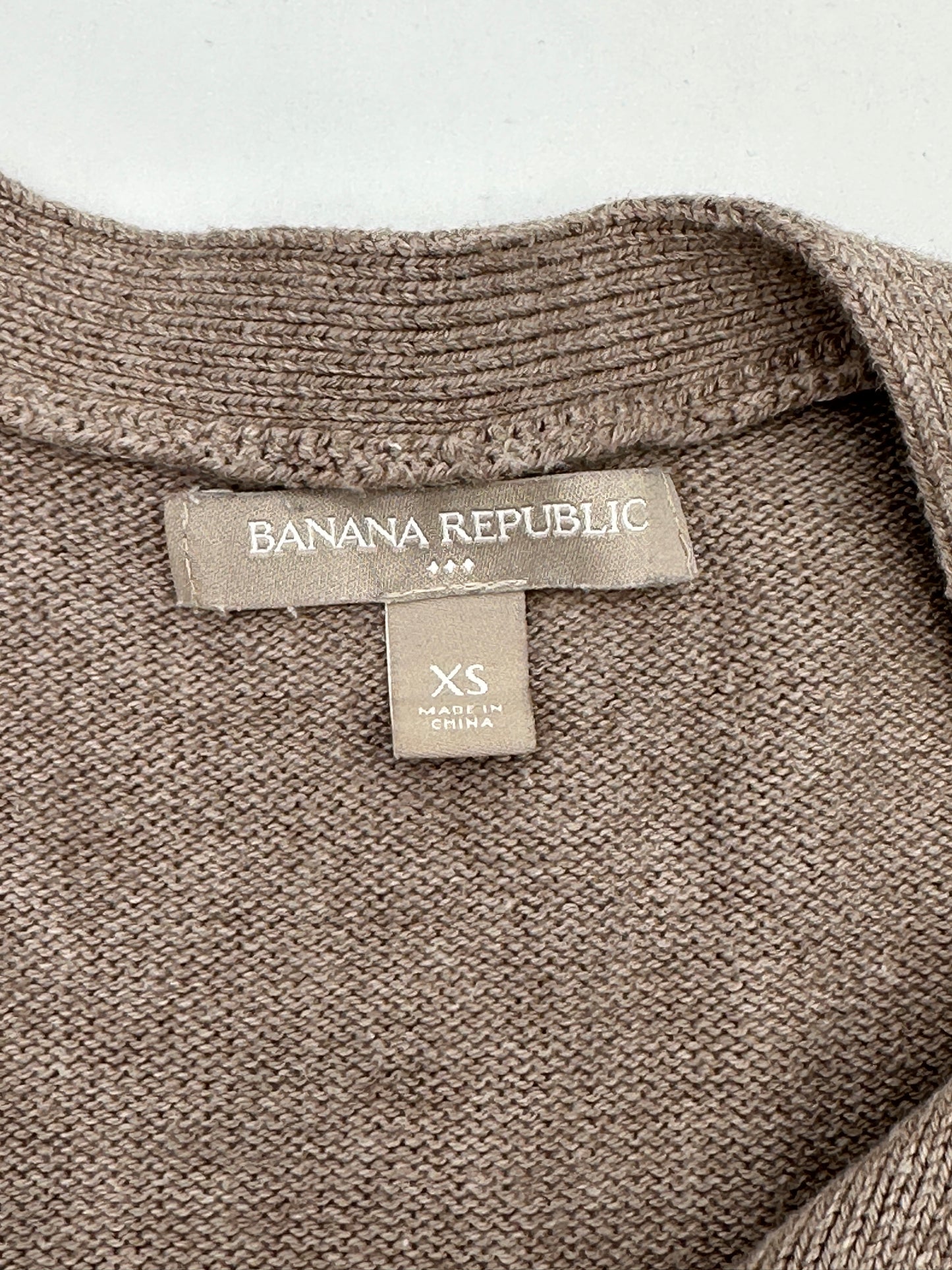 Banana Republic Size XS Tan Button-Up V-Neck Cardigan Sweater